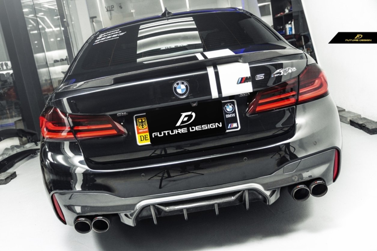 FUTURE DESIGN - BMW 5 SERIES G30 PRE LCI CARBON FIBRE REAR DIFFUSER ( M5 STYLE ) - Aero Carbon UK