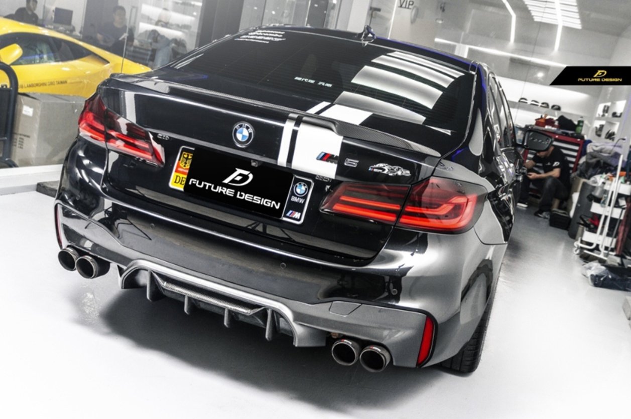 FUTURE DESIGN - BMW 5 SERIES G30 PRE LCI CARBON FIBRE REAR DIFFUSER ( M5 STYLE ) - Aero Carbon UK