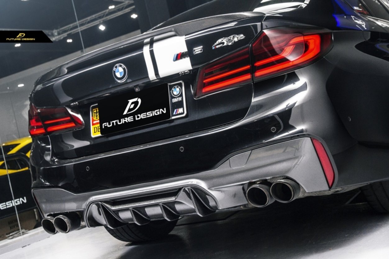 FUTURE DESIGN - BMW 5 SERIES G30 PRE LCI CARBON FIBRE REAR DIFFUSER ( M5 STYLE ) - Aero Carbon UK