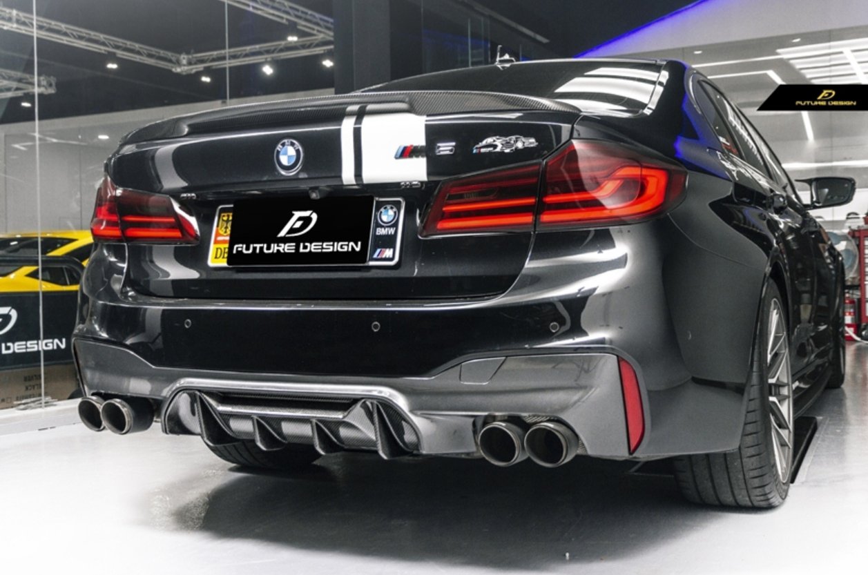 FUTURE DESIGN - BMW 5 SERIES G30 PRE LCI CARBON FIBRE REAR DIFFUSER ( M5 STYLE ) - Aero Carbon UK