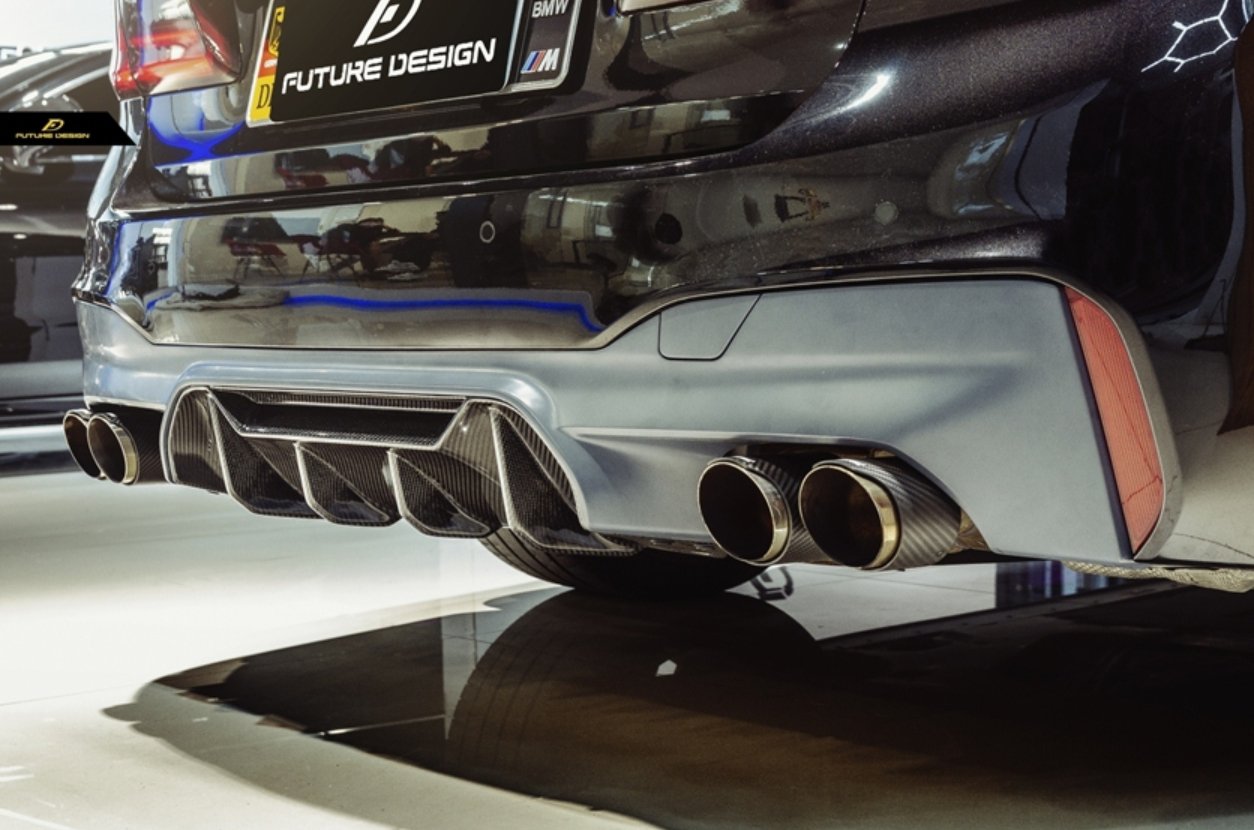 FUTURE DESIGN - BMW 5 SERIES G30 PRE LCI CARBON FIBRE REAR DIFFUSER ( M5 STYLE ) - Aero Carbon UK