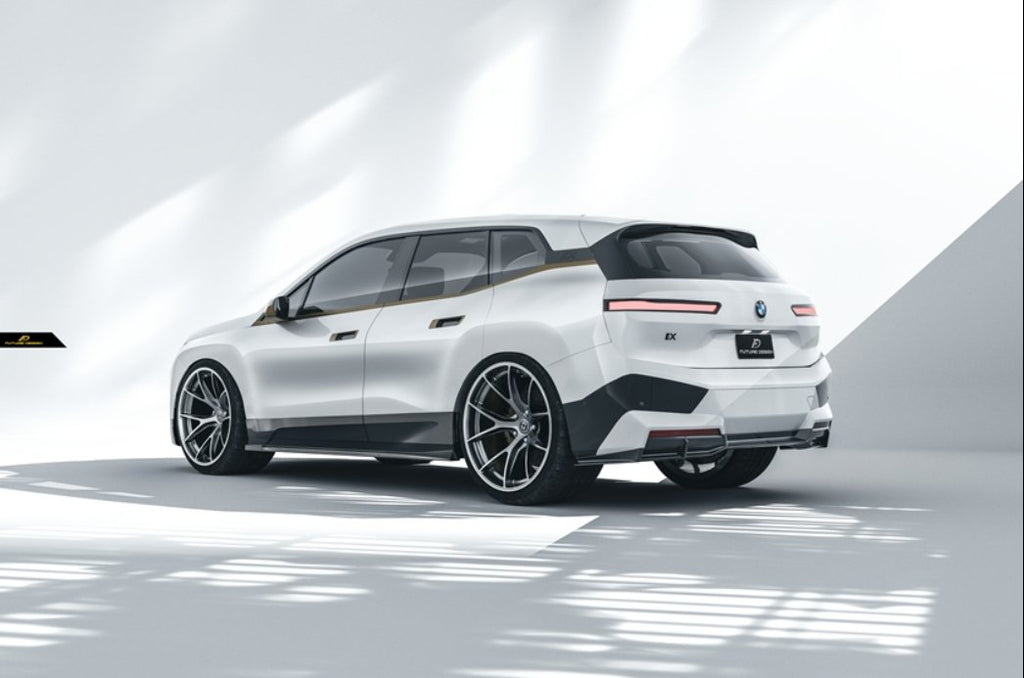 White Ix Rear FUTURE DESIGN - BMW iX i20 CARBON FIBRE REAR DIFFUSER – Aero Carbon UK