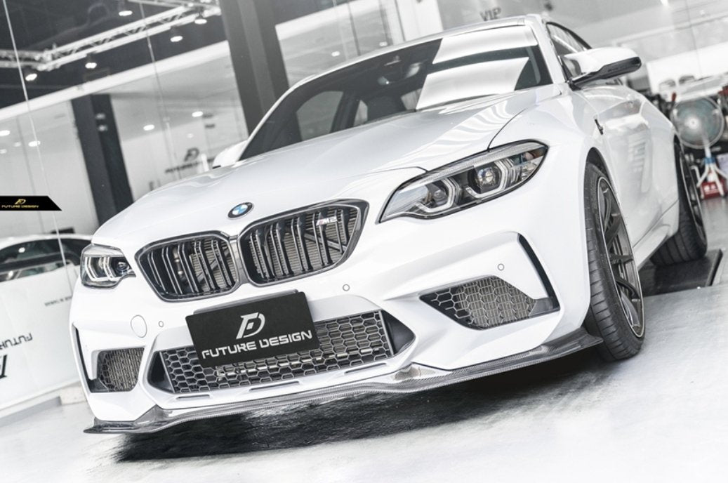 FUTURE DESIGN - BMW M2C F87 DRY CARBON FIBRE FRONT LIP V2 - Aero Carbon UK