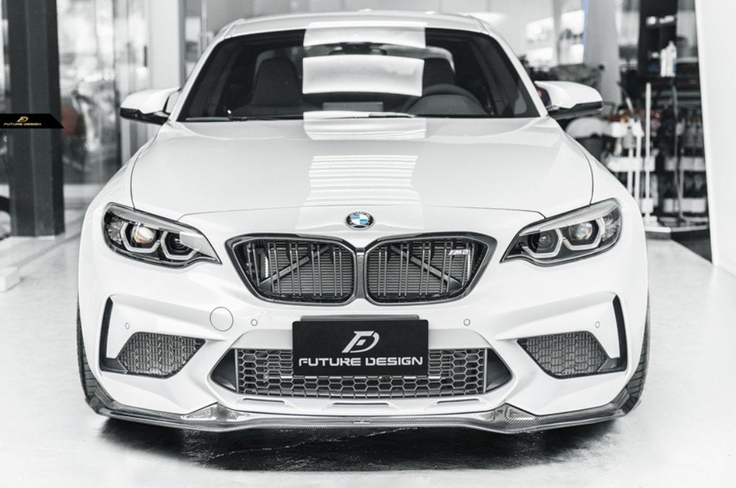 FUTURE DESIGN - BMW M2C F87 DRY CARBON FIBRE FRONT LIP V2 - Aero Carbon UK