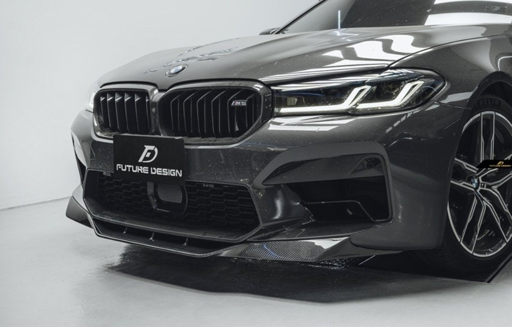 HHENGYISOUL Glossy Black Front Bumper Lip Splitter – For 2018-2020 BMW M5 F90 LCI, GTS Style, M Performance, Hardware Included