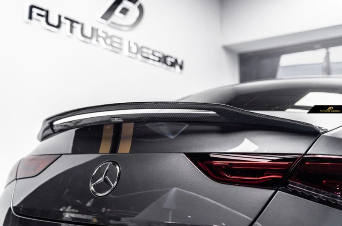 FUTURE DESIGN - MERCEDES BENZ C118 C250 CLA 35 CLA 45 CARBON FIBRE REAR SPOILER GT STYLE - Aero Carbon UK