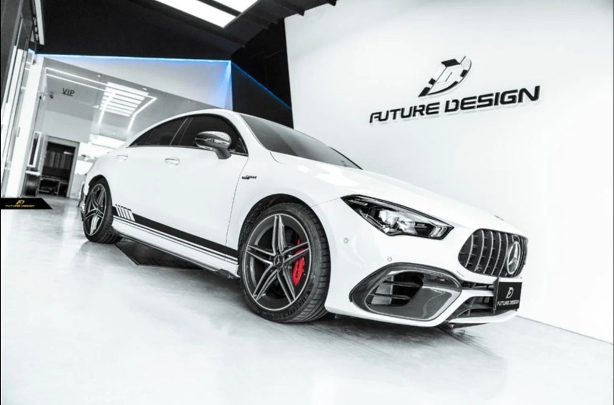 FUTURE DESIGN - MERCEDES BENZ C118 C250 CLA 35 CLA 45 CARBON FIBRE SIDE SKIRTS - Aero Carbon UK