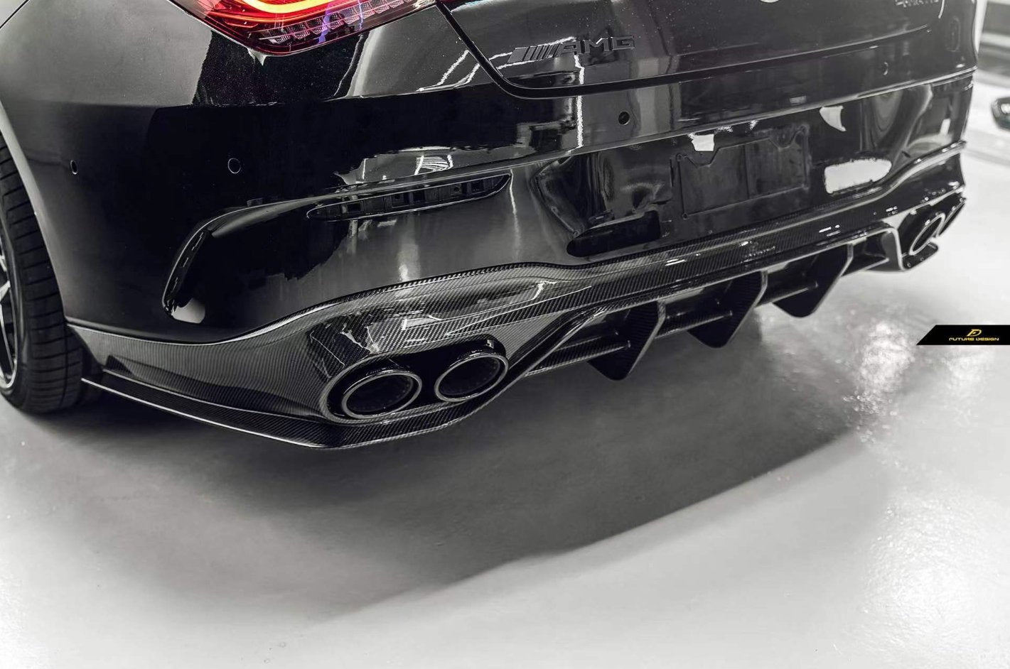 FUTURE DESIGN - MERCEDES BENZ C118 CLA35 CLA45 CARBON FIBRE REAR DIFFU ...