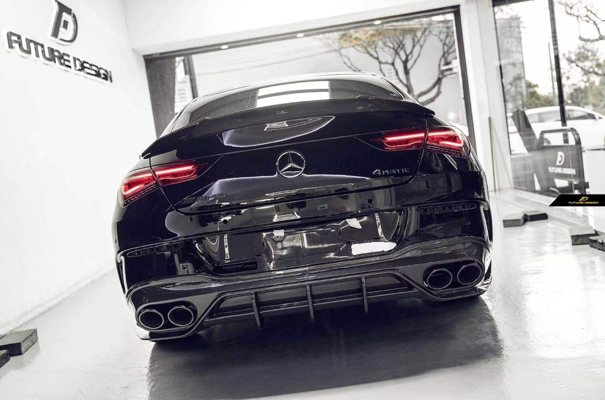 FUTURE DESIGN - MERCEDES BENZ C118 CLA35 CLA45 CARBON FIBRE REAR DIFFU ...
