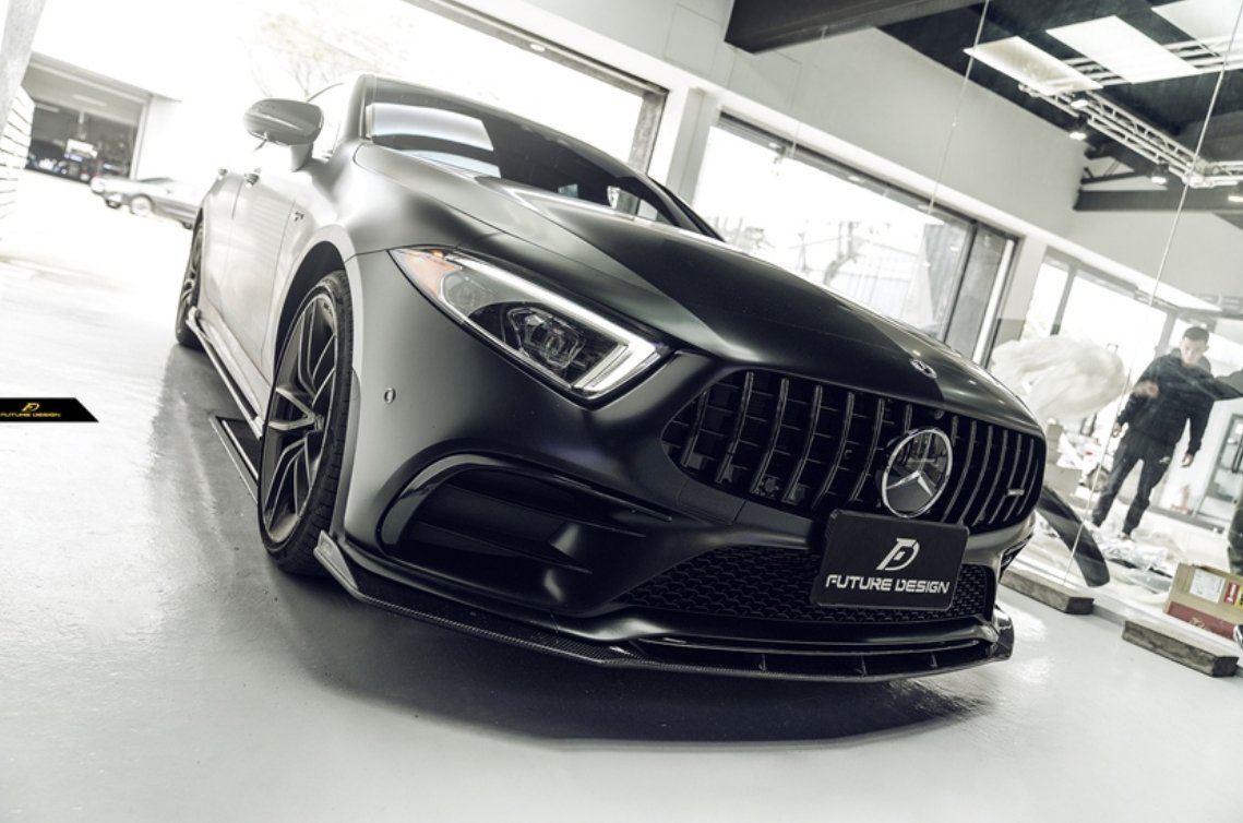 FUTURE DESIGN - MERCEDES BENZ CLS W257 DRY CARBON FIBRE FRONT LIP GTS STYLE - Aero Carbon UK