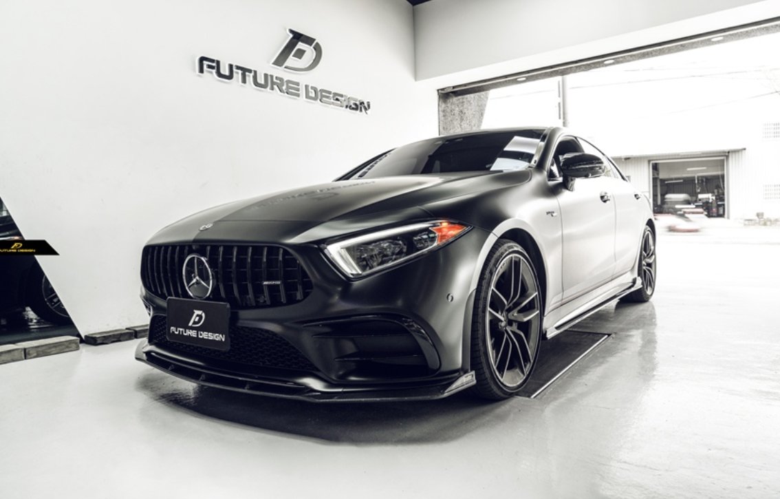 FUTURE DESIGN - MERCEDES BENZ CLS W257 DRY CARBON FIBRE FRONT LIP GTS STYLE - Aero Carbon UK