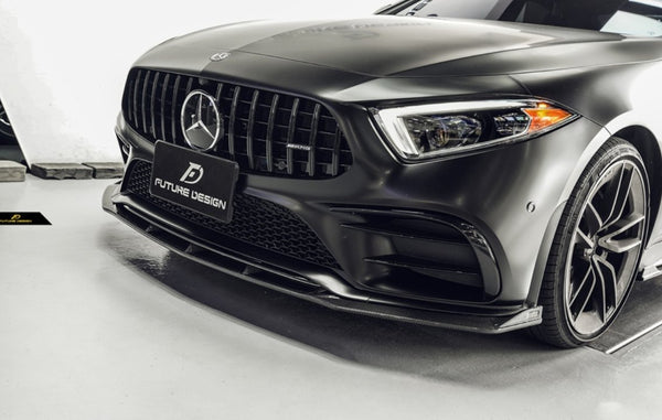 FUTURE DESIGN - MERCEDES BENZ CLS W257 DRY CARBON FIBRE FRONT LIP GTS STYLE