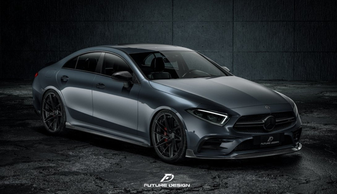 FUTURE DESIGN - MERCEDES BENZ CLS W257 DRY CARBON FIBRE SIDE SKIRTS GTS STYLE - Aero Carbon UK