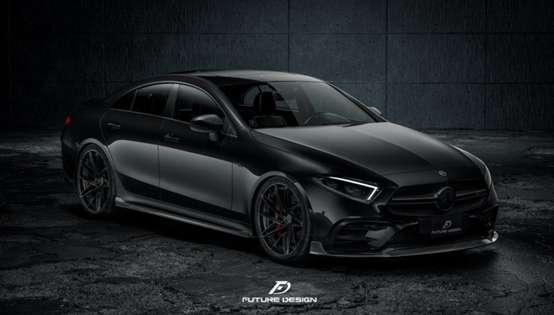 FUTURE DESIGN - MERCEDES BENZ CLS W257 DRY CARBON FIBRE SIDE SKIRTS GTS STYLE - Aero Carbon UK