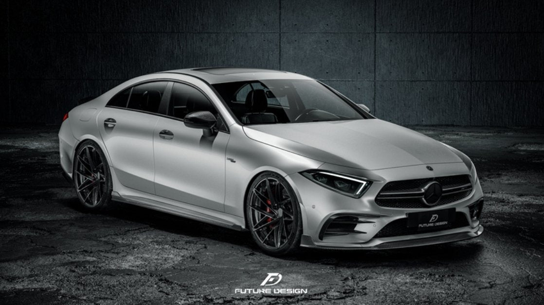 FUTURE DESIGN - MERCEDES BENZ CLS W257 DRY CARBON FIBRE SIDE SKIRTS GTS STYLE - Aero Carbon UK