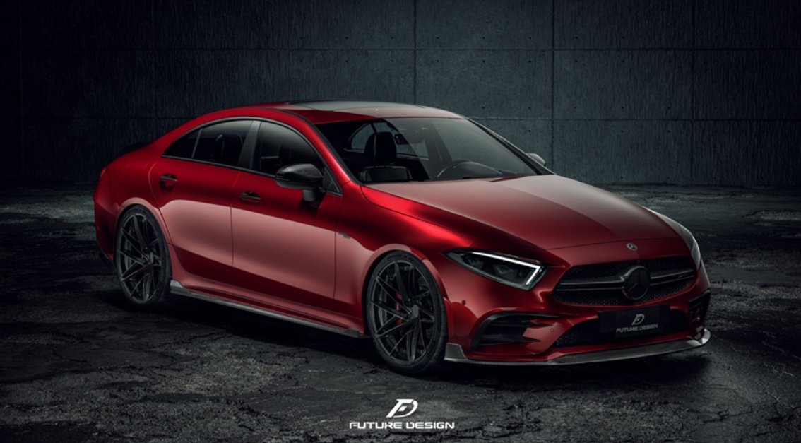 FUTURE DESIGN - MERCEDES BENZ CLS W257 DRY CARBON FIBRE SIDE SKIRTS GTS STYLE - Aero Carbon UK