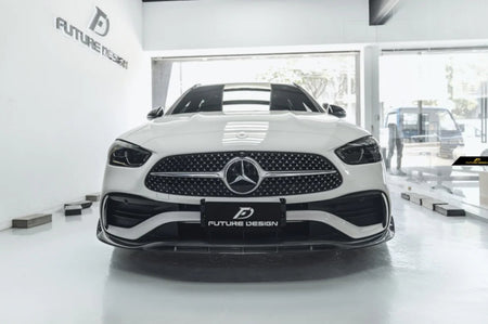 FUTURE DESIGN - MERCEDES BENZ W206 C CLASS C300 CARBON FIBRE FRONT LIP V1 - Aero Carbon UK