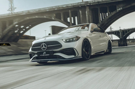 FUTURE DESIGN - MERCEDES BENZ W206 C CLASS C300 CARBON FIBRE FRONT LIP V2 - Aero Carbon UK