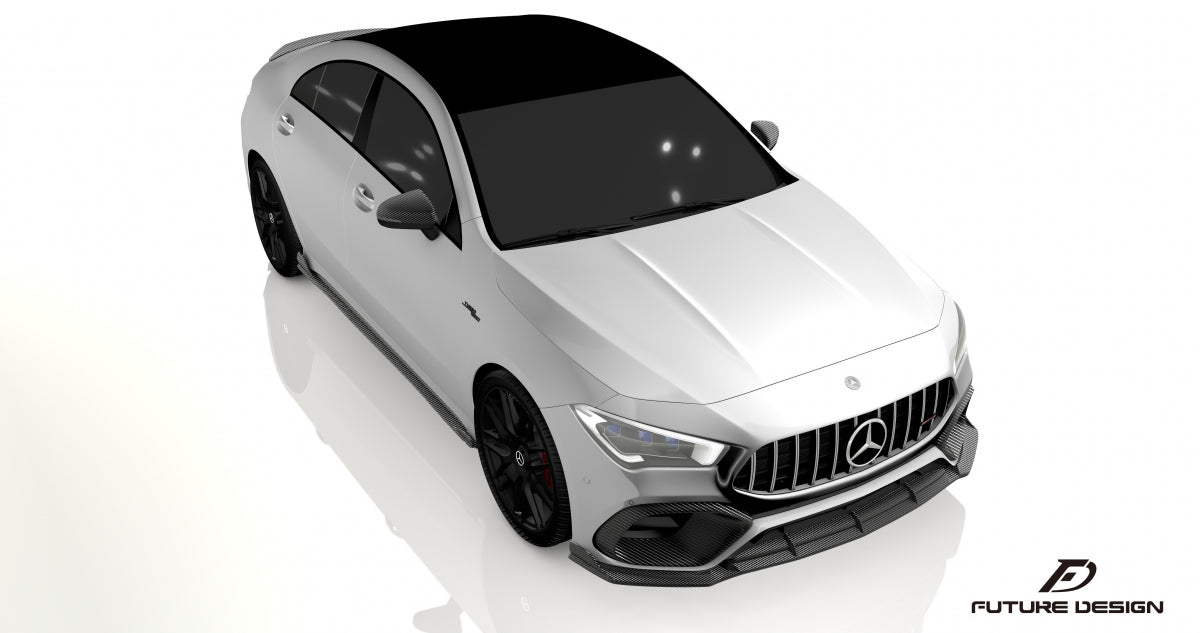 FUTURE DESIGN - MERCEDES CLA CLA45 C118 GT CARBON FIBRE FRONT LIP - Aero Carbon UK