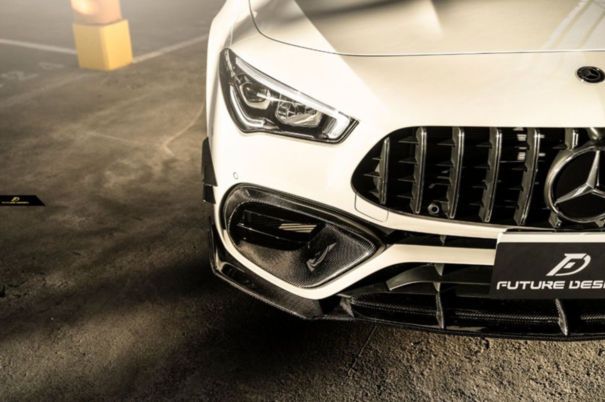 FUTURE DESIGN - MERCEDES CLA CLA45 C118 GT CARBON FIBRE FRONT LIP - Aero Carbon UK