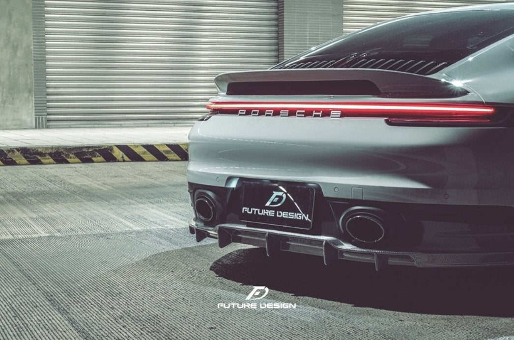 FUTURE DESIGN - PORSCHE 992 CARRERA DRY CARBON FIBRE REAR DIFFUSER - Aero Carbon UK