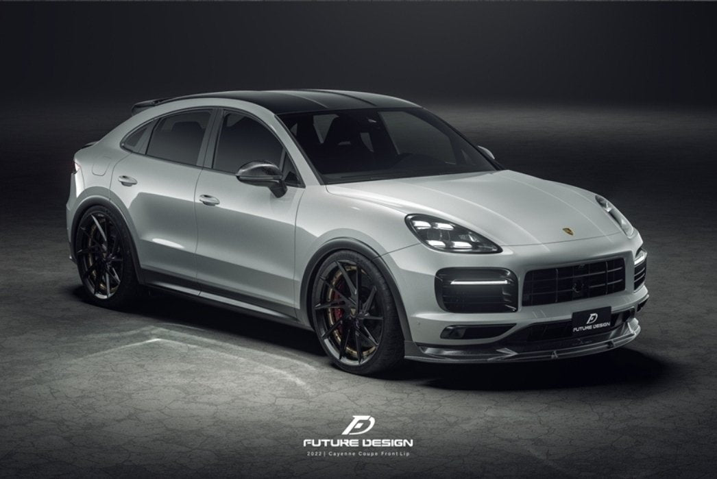 FUTURE DESIGN - PORSCHE CAYENNE COUPE 9Y3 DRY CARBON FIBRE FRONT LIP - Aero Carbon UK