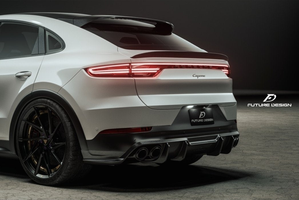 FUTURE DESIGN - PORSCHE CAYENNE COUPE DRY CARBON FIBRE REAR DIFFUSER - Aero Carbon UK