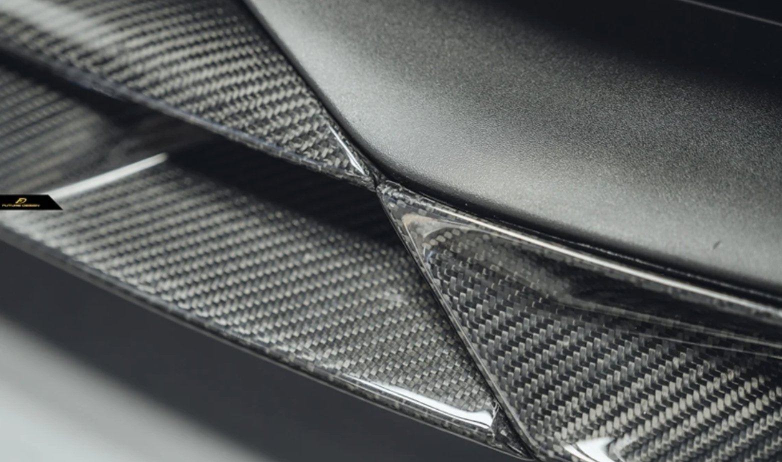 FUTURE DESIGN - PORSCHE TAYCAN CARBON FIBRE FRONT LIP SPLITTER V2 - Aero Carbon UK