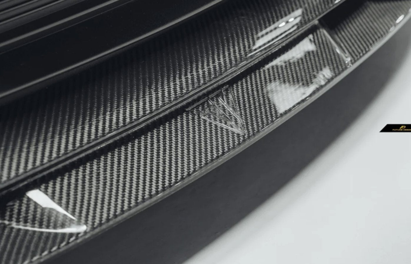 FUTURE DESIGN - PORSCHE TAYCAN CARBON FIBRE FRONT LIP SPLITTER V2 - Aero Carbon UK