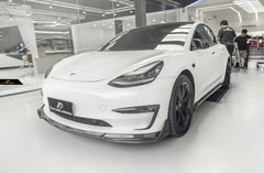 FUTURE DESIGN - TESLA MODEL 3 DRY CARBON FRONT BUMPER CANARD - Aero Carbon UK