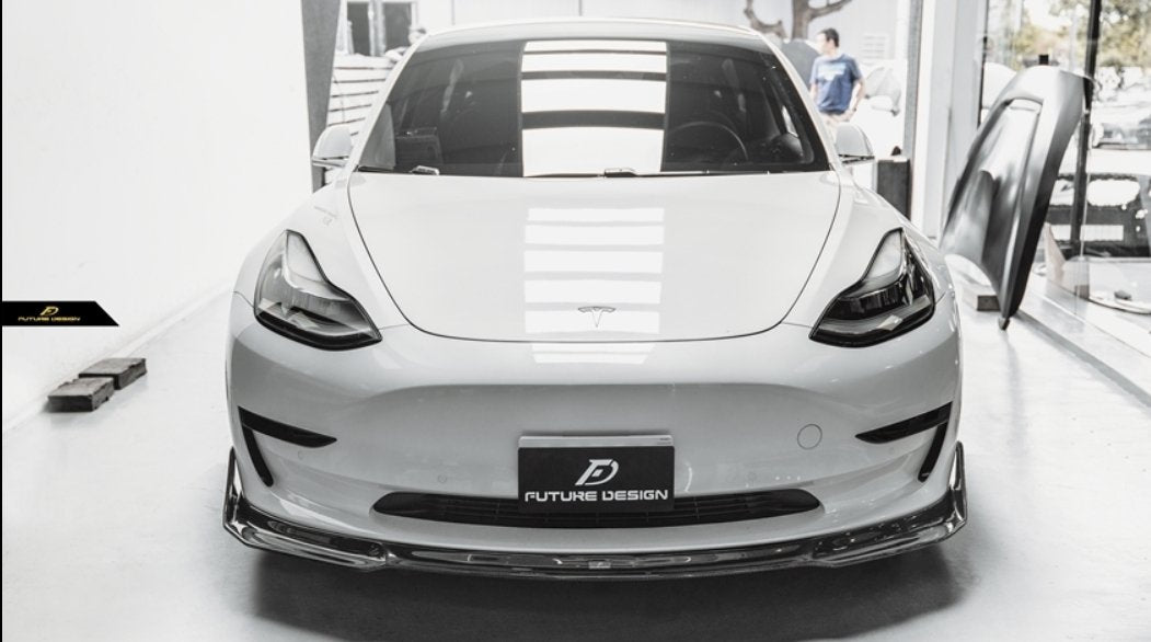 FUTURE DESIGN - TESLA MODEL 3 DRY CARBON FRONT LIP - Aero Carbon UK