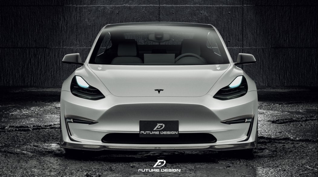 FUTURE DESIGN - TESLA MODEL 3 DRY CARBON FRONT LIP - Aero Carbon UK