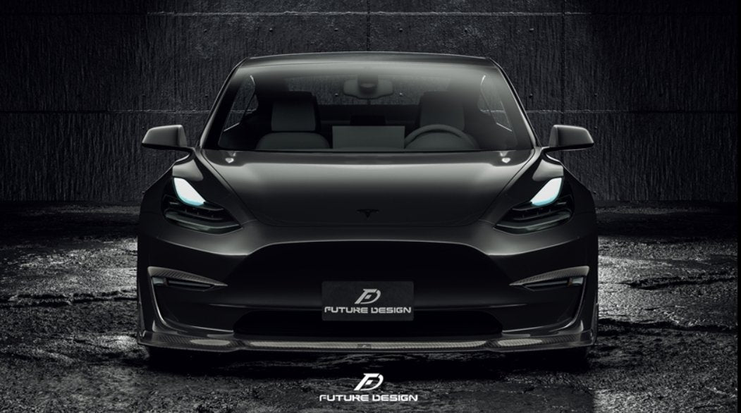 FUTURE DESIGN - TESLA MODEL 3 DRY CARBON FRONT LIP - Aero Carbon UK