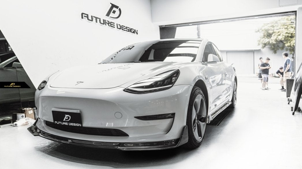 FUTURE DESIGN - TESLA MODEL 3 DRY CARBON FRONT LIP - Aero Carbon UK