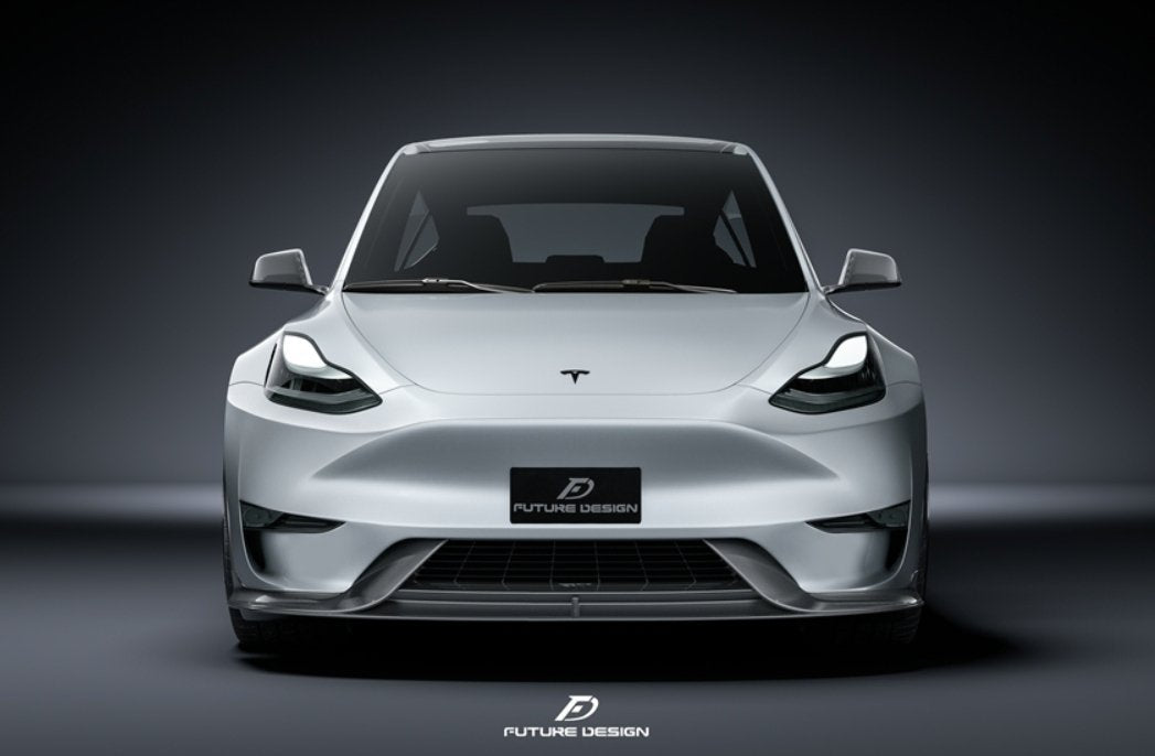 FUTURE DESIGN - TESLA MODEL Y DRY CARBON FIBRE FRONT LIP - Aero Carbon UK