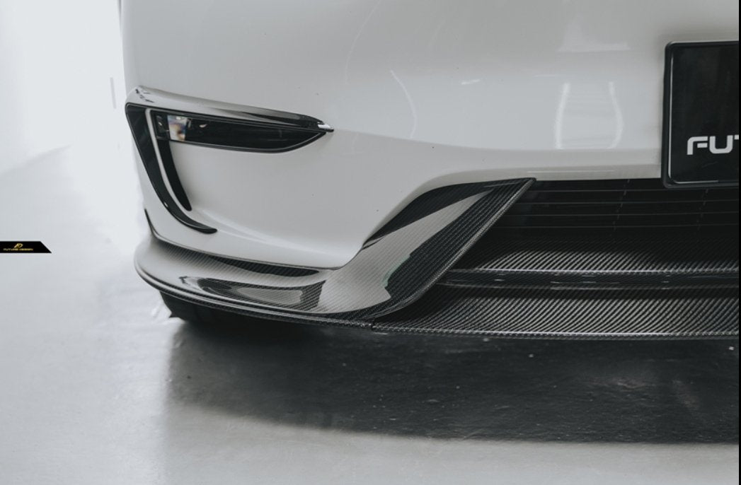 FUTURE DESIGN - TESLA MODEL Y DRY CARBON FIBRE FRONT LIP - Aero Carbon UK