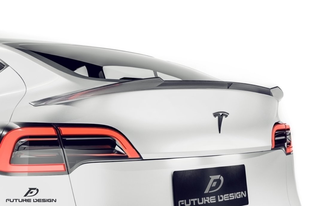 FUTURE DESIGN - TESLA MODEL Y DRY CARBON FIBRE REAR SPOILER - Aero Carbon UK