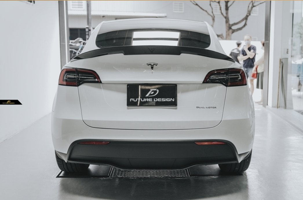 FUTURE DESIGN - TESLA MODEL Y DRY CARBON FIBRE REAR SPOILER V2 - Aero Carbon UK