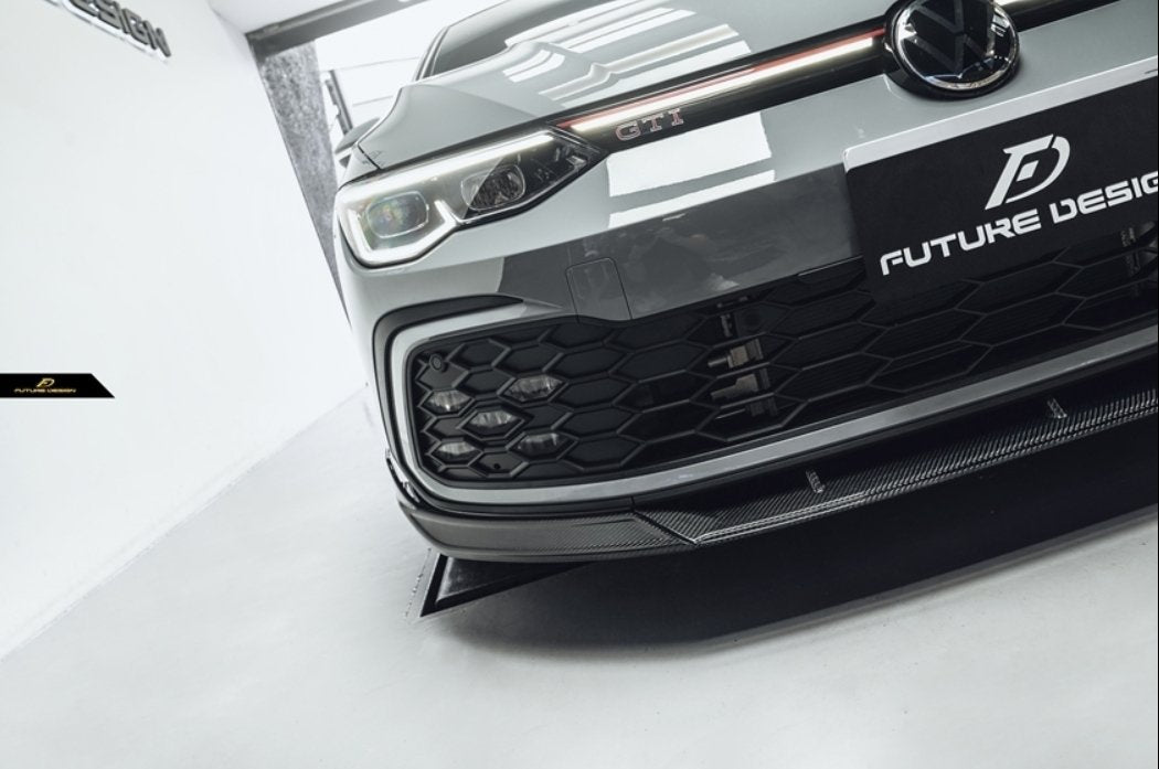 FUTURE DESIGN - VOLKSWAGEN GOLF MK8 GTI / R LINE CARBON FIBRE FRONT LIP - Aero Carbon UK