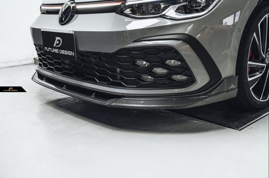 FUTURE DESIGN - VOLKSWAGEN GOLF MK8 GTI / R LINE CARBON FIBRE FRONT LIP - Aero Carbon UK