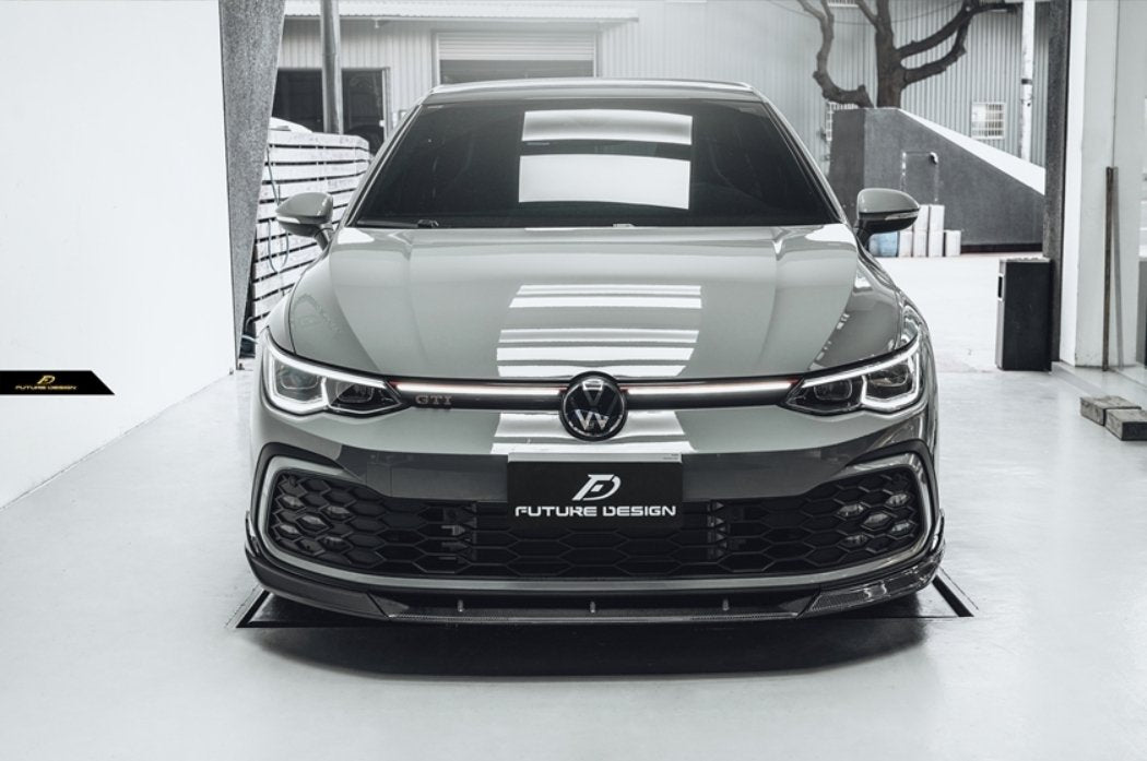 FUTURE DESIGN - VOLKSWAGEN GOLF MK8 GTI / R LINE CARBON FIBRE FRONT LIP - Aero Carbon UK