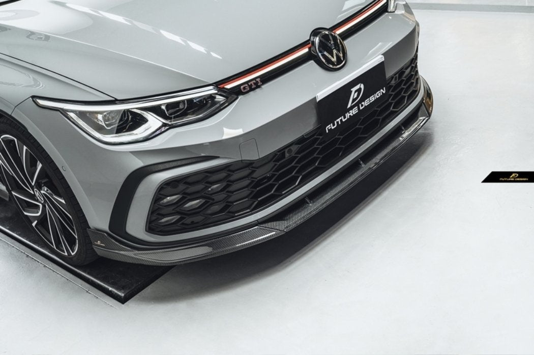 FUTURE DESIGN - VOLKSWAGEN GOLF MK8 GTI / R LINE CARBON FIBRE FRONT LIP - Aero Carbon UK