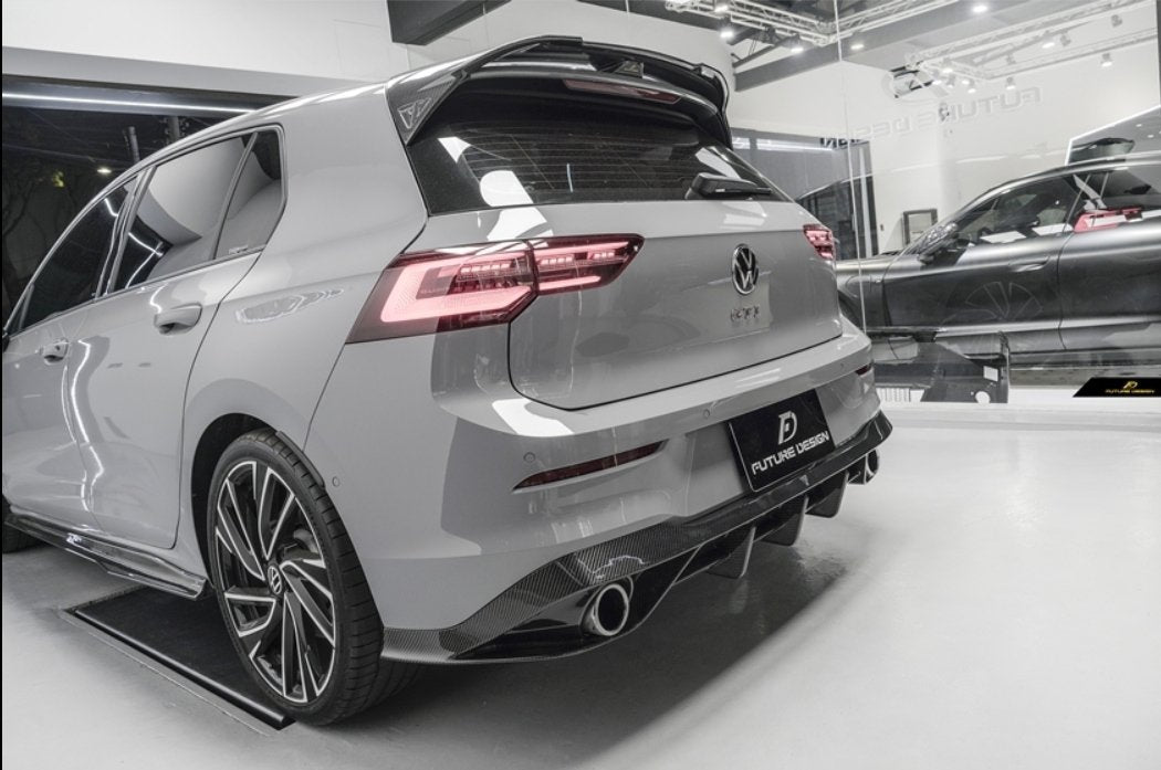 FUTURE DESIGN - VOLKSWAGEN GOLF MK8 GTI / R LINE CARBON FIBRE REAR DIFFUSER - Aero Carbon UK