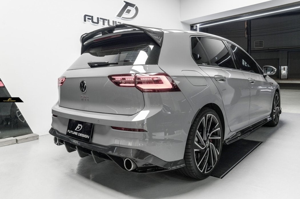 FUTURE DESIGN - VOLKSWAGEN GOLF MK8 GTI / R LINE CARBON FIBRE REAR DIFFUSER - Aero Carbon UK