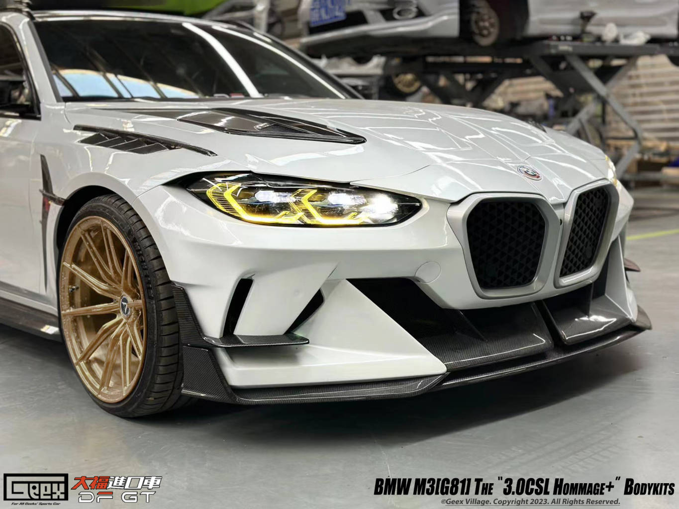 GEEX - BMW M3 G80 G81 / M4 G82 3.0 CSL HOMMAGE CONVERSION FRONT BUMPER AND FENDER KIT - Aero Carbon UK