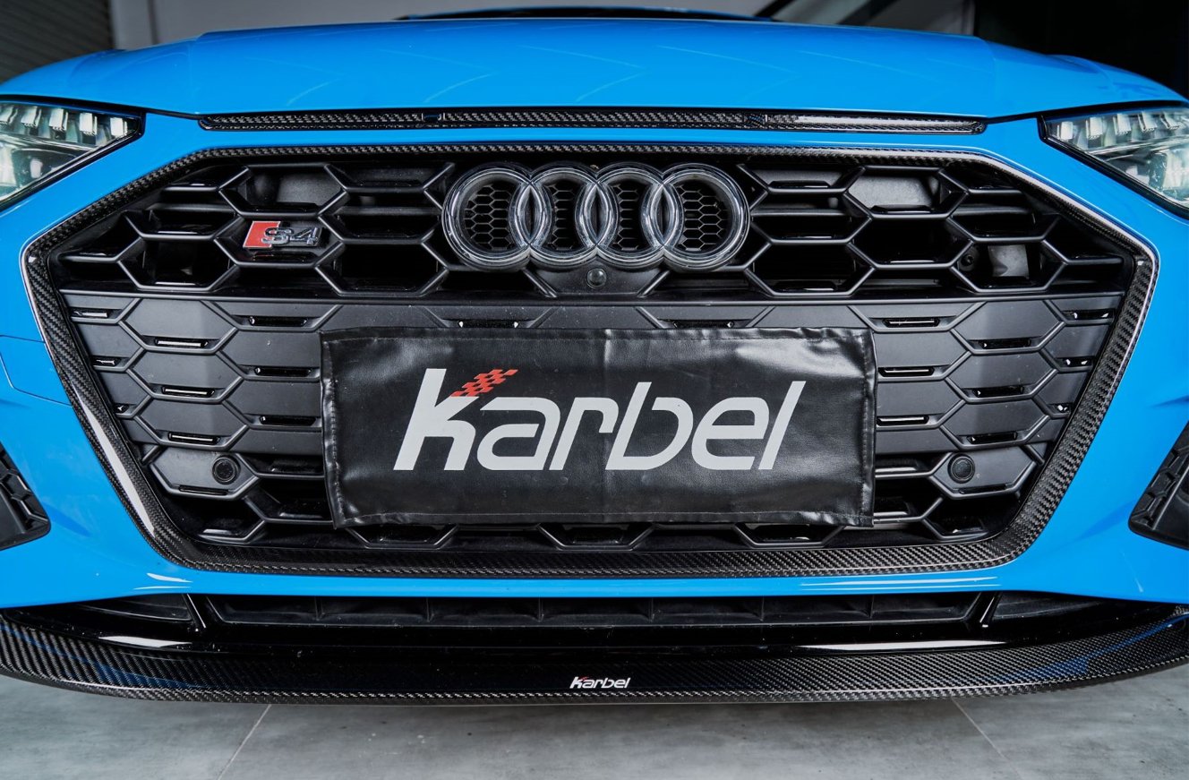 KARBEL - AUDI A4 S LINE / S4 B9.5 CARBON FIBRE FRONT LIP V1 - Aero Carbon UK