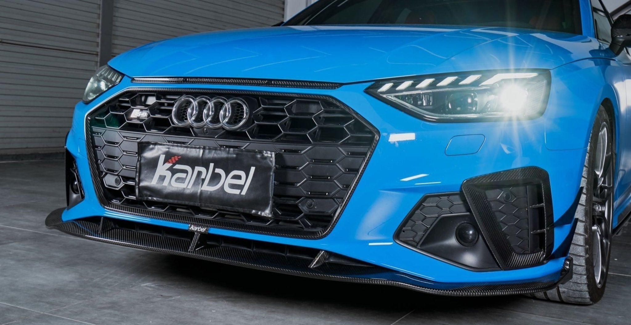 KARBEL - AUDI A4 S LINE / S4 B9.5 CARBON FIBRE FRONT LIP V2 - Aero Carbon UK