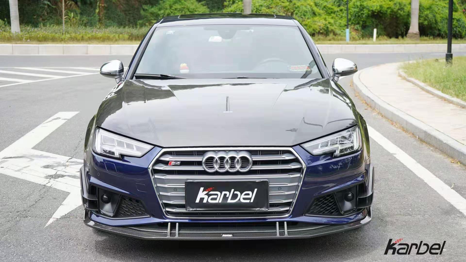 KARBEL - AUDI A4 / S4 / RS4 B9 B9.5 CARBON FIBRE HOOD / BONNET V1 - Aero Carbon UK