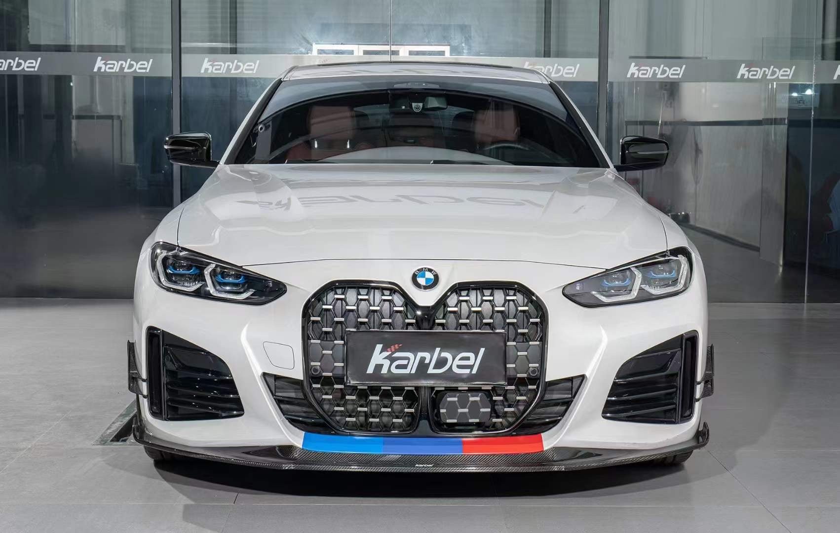 KARBEL - BMW i4 / 4 SERIES GRAN COUPE G26 CARBON FIBRE FRONT BUMPER CANARDS - Aero Carbon UK