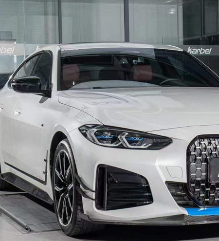 KARBEL - BMW i4 / 4 SERIES GRAN COUPE G26 CARBON FIBRE FRONT BUMPER CANARDS - Aero Carbon UK